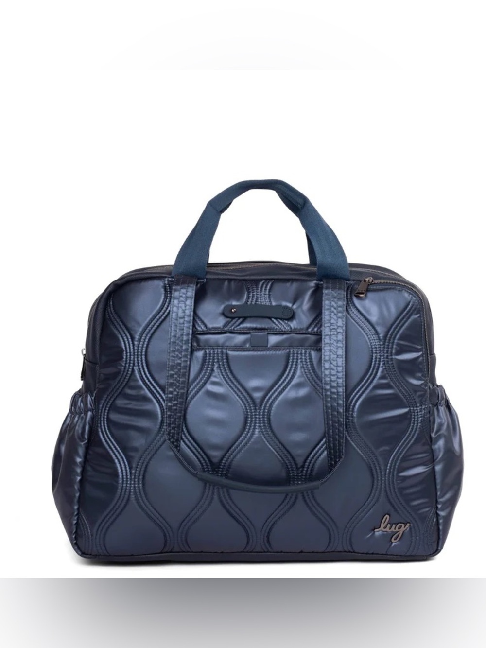 Lug Aviator Carry-All Tote Bag Metallic Indigo Blue